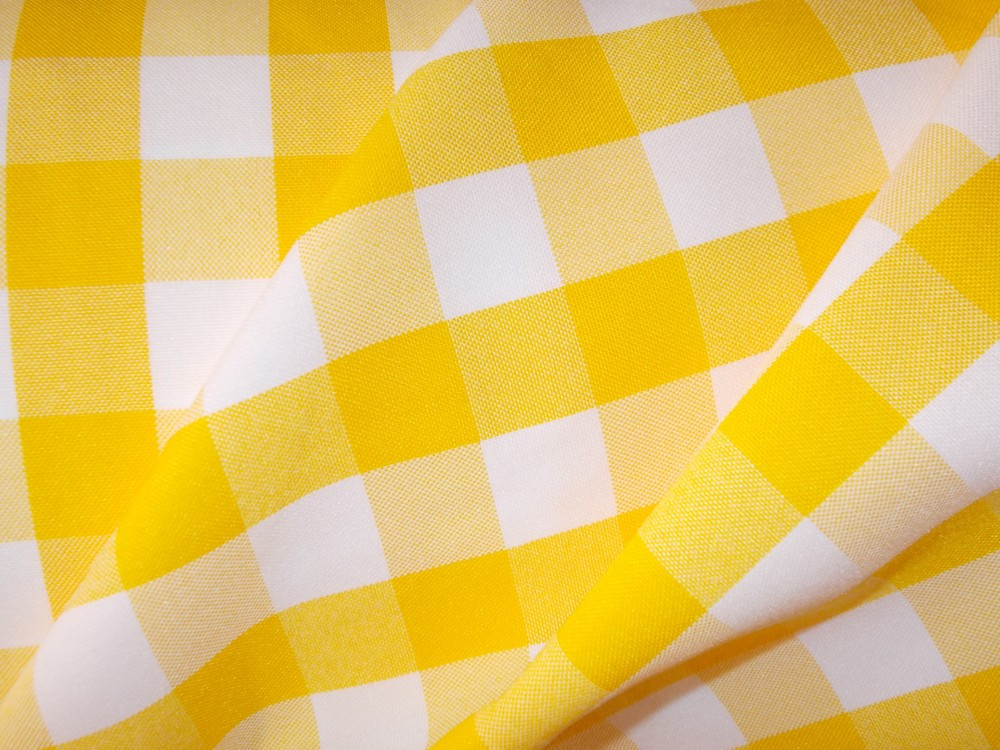 Abrosz 80x140 cm kockás pamutvászon - Sárga